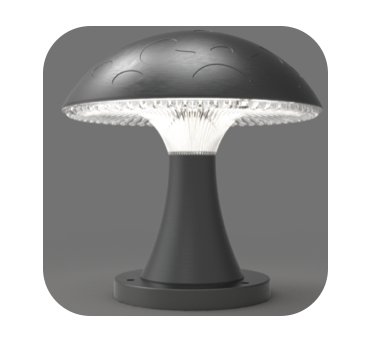 Solar mushroom pillar headlight